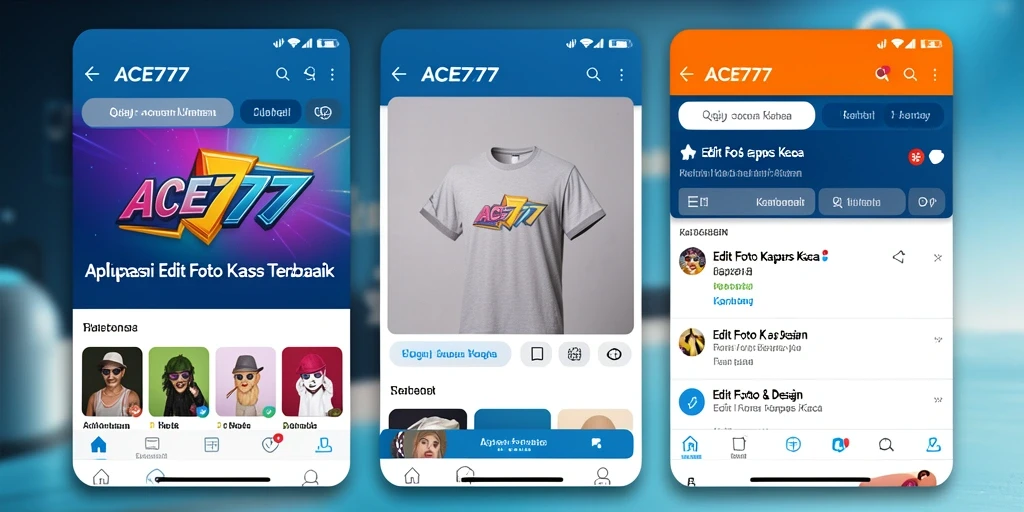 Tampilan antarmuka aplikasi ACE777 untuk Edit Foto Kertas Kaca.