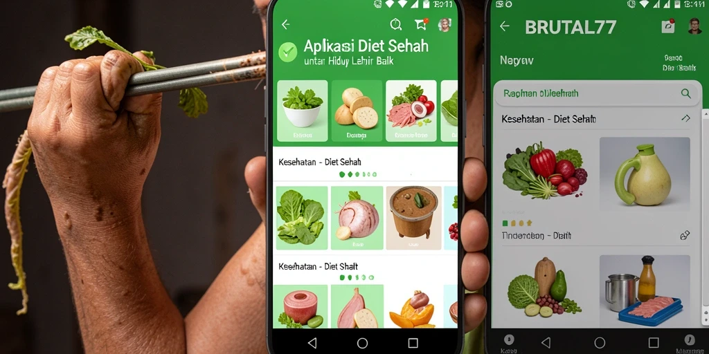 Antarmuka BRUTAL77 yang memudahkan pelacakan diet sehat.