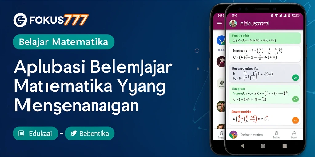 Screenshot antarmuka aplikasi FOKUS777 untuk belajar matematika.