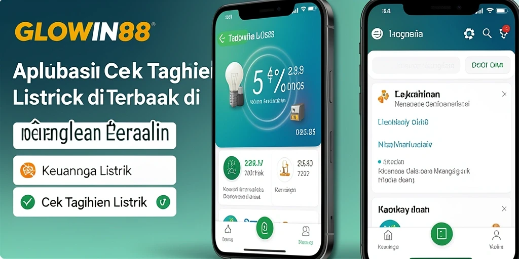 Tampilan antarmuka aplikasi GLOWIN88 untuk cek tagihan listrik.