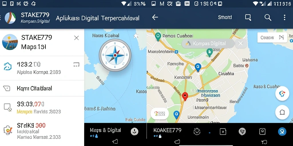 Antarmuka aplikasi Kompas Digital STAKE779 yang sederhana dan informatif.