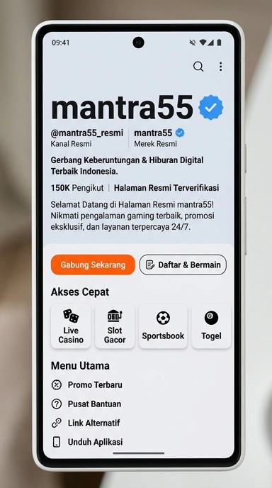Tampilan kanal resmi mantra55