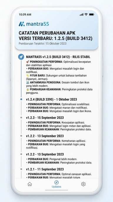 Tampilan riwayat versi mantra55
